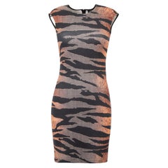 Alexander McQueen Women's McQ Tiger Print Cap Sleeves Dress