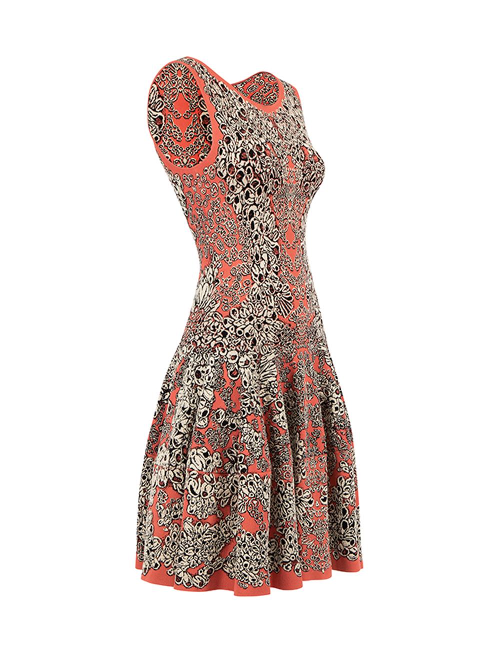 CONDITION is Very good. Hardly any visible wear to dress is evident on this used Alexander McQueen designer resale item.   Details  Multicolour Viscose Mini knit dress Floral patterned Round neckline Flared skirt   Made in Italy  Composition 70%