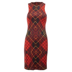Alexander McQueen Rotes bedrucktes ärmelloses Damenkleid