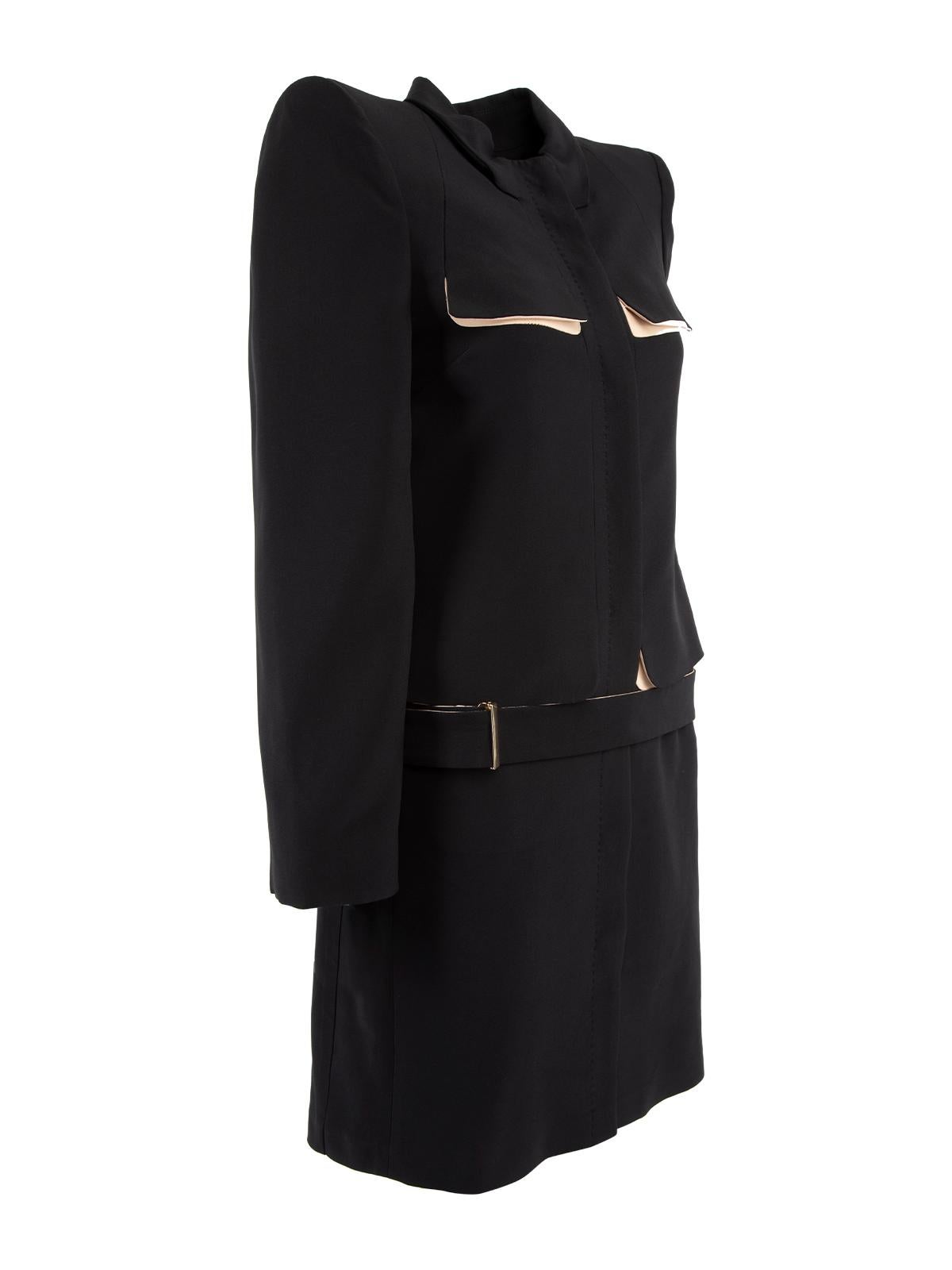 CONDITION is Very good. Hardly any visible wear to coat is evident on this used Alexander McQueen designer resale item.   Details  Black  Viscose  Trench style Shoulder pads Slim fit    Long sleeves Belt fastening     Button fastening   Made in