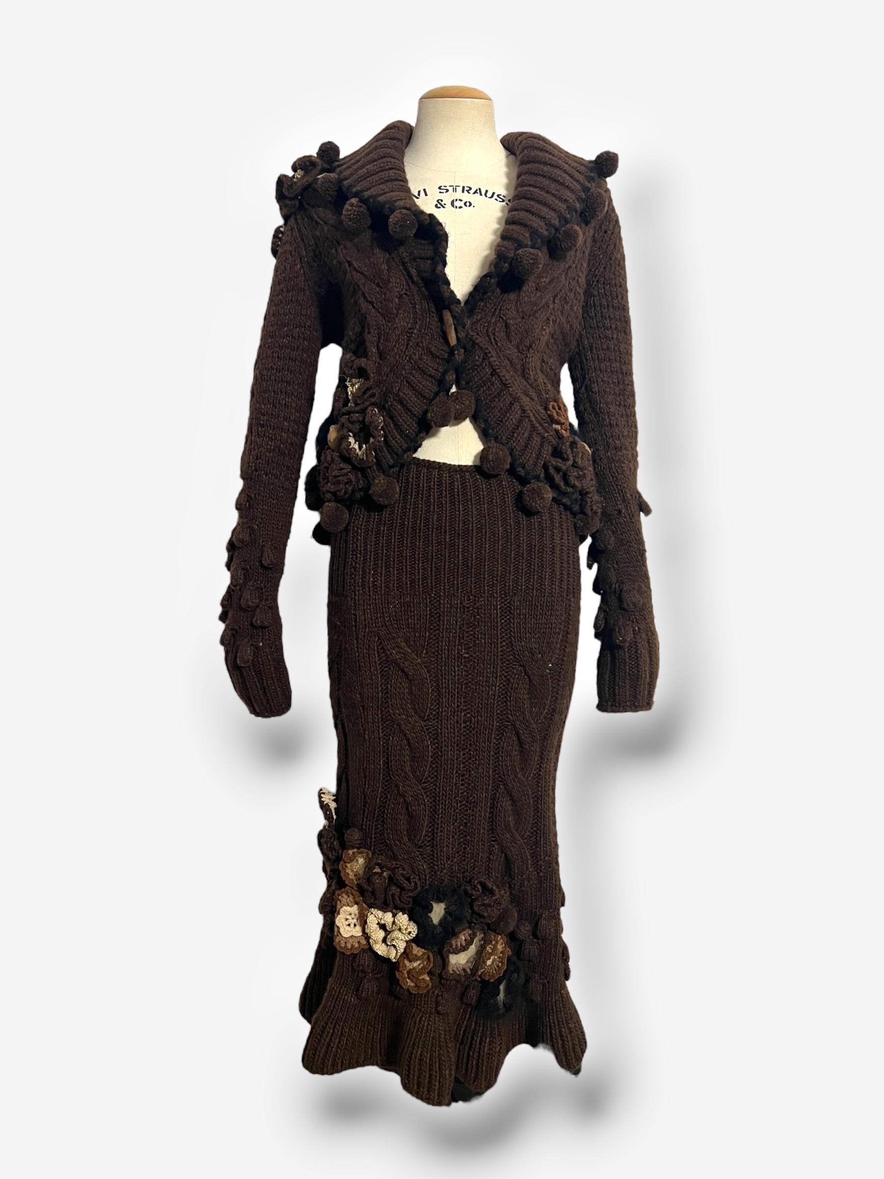 Ensemble en laine et alpaga appliqué, Alexander McQueen, automne/hiver 2005 en vente 8