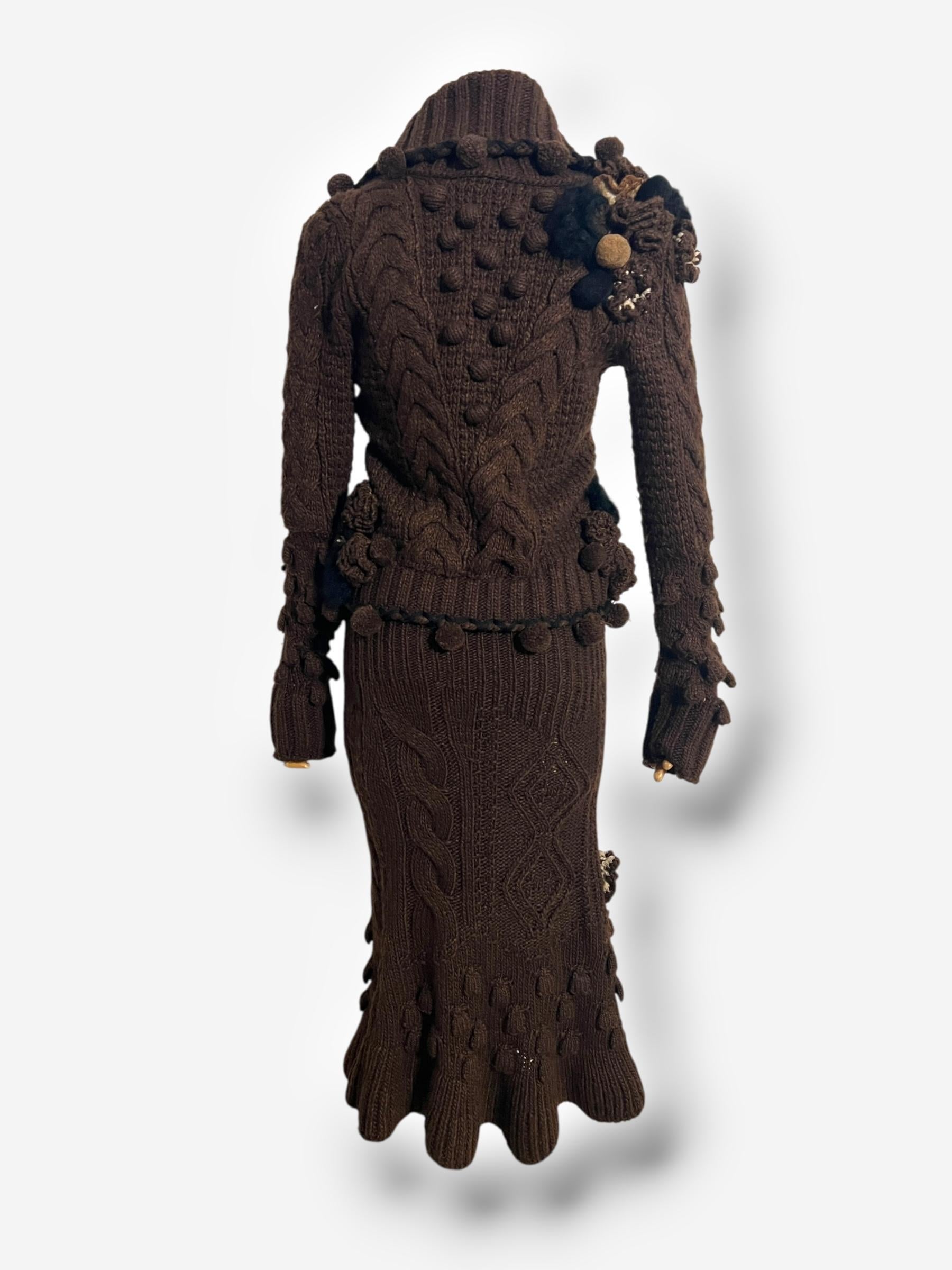 Ensemble en laine et alpaga appliqué, Alexander McQueen, automne/hiver 2005 en vente 1