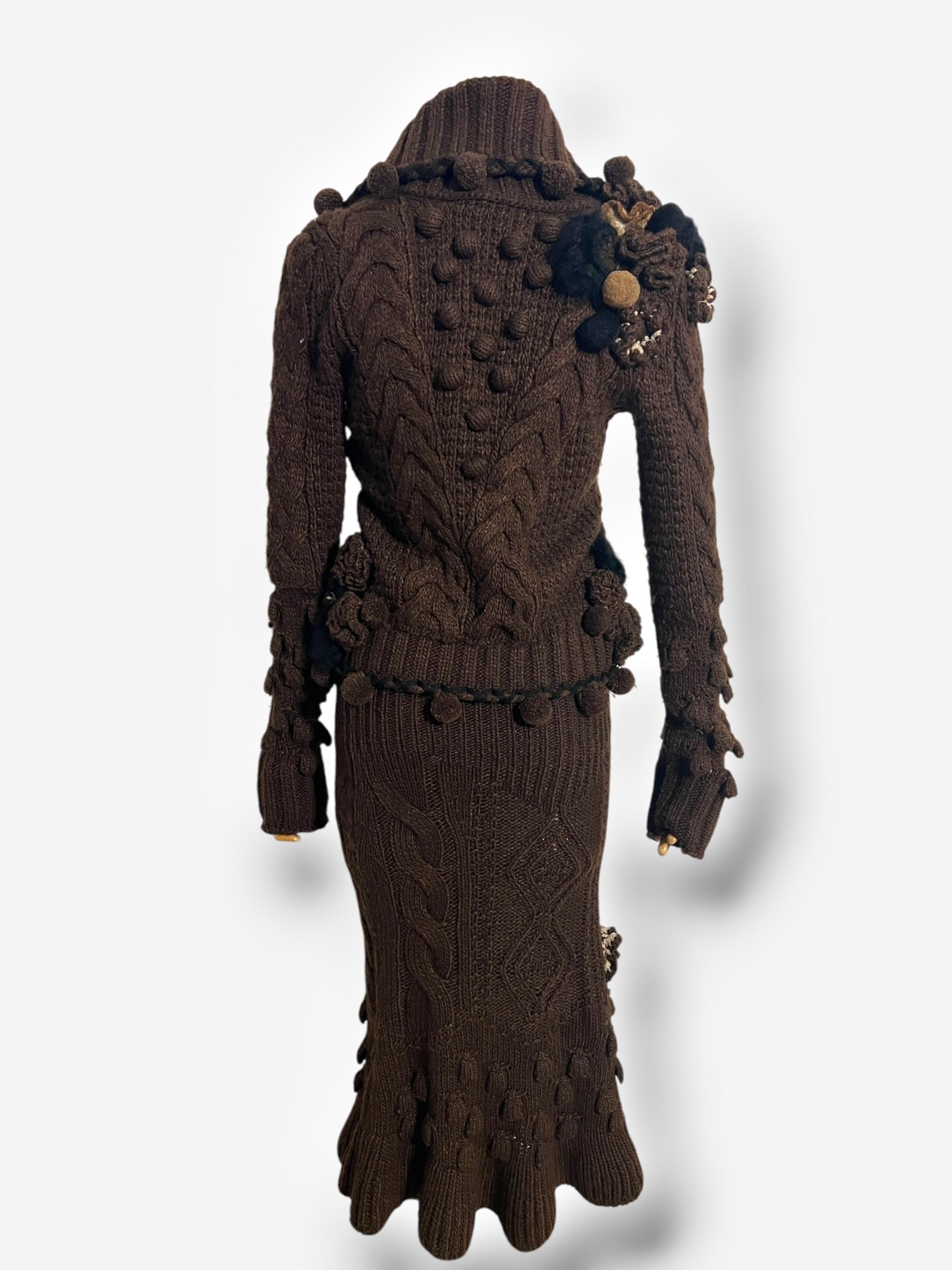 Ensemble en laine et alpaga appliqué, Alexander McQueen, automne/hiver 2005 en vente 2