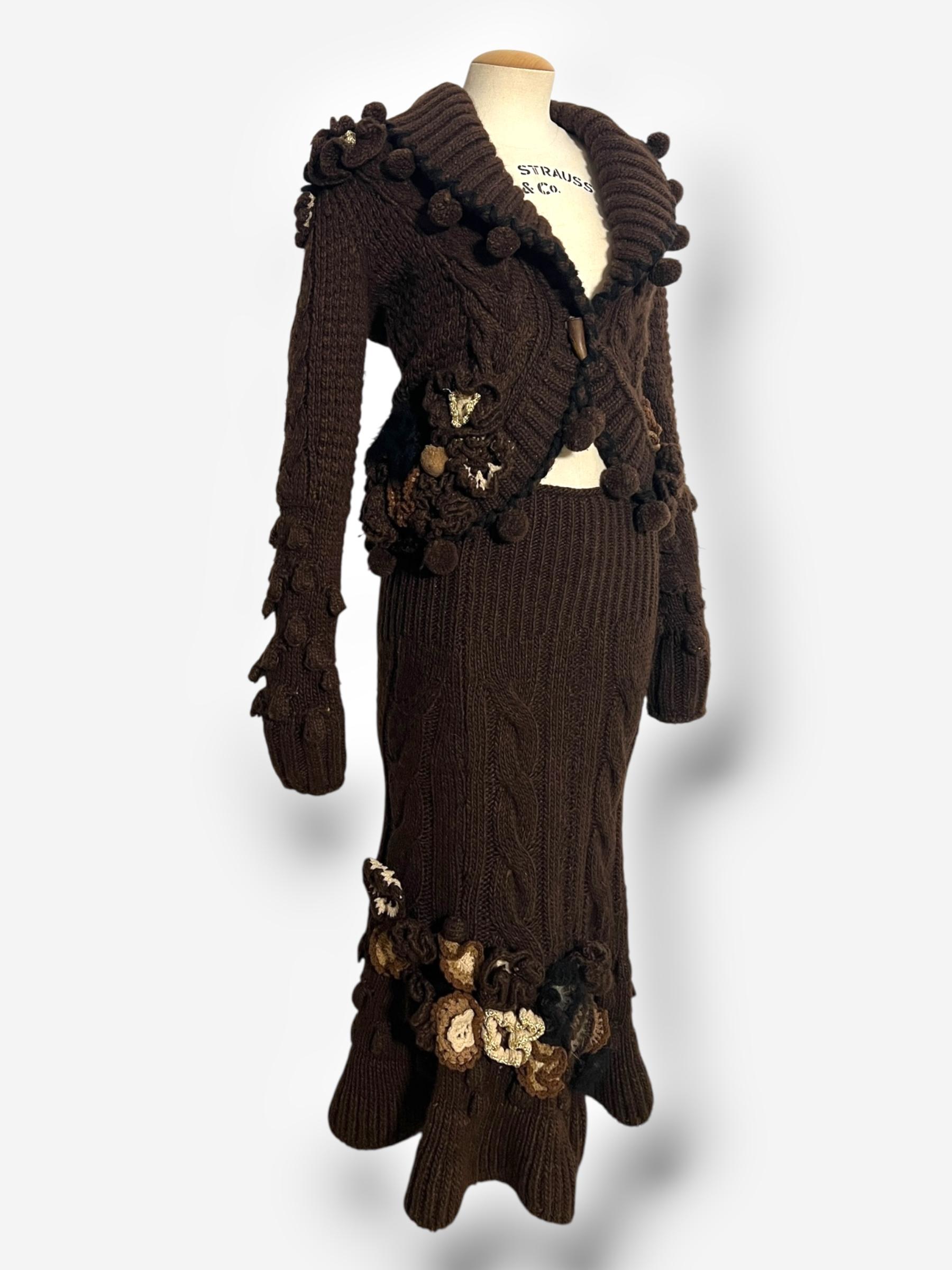 Ensemble en laine et alpaga appliqué, Alexander McQueen, automne/hiver 2005 en vente 3