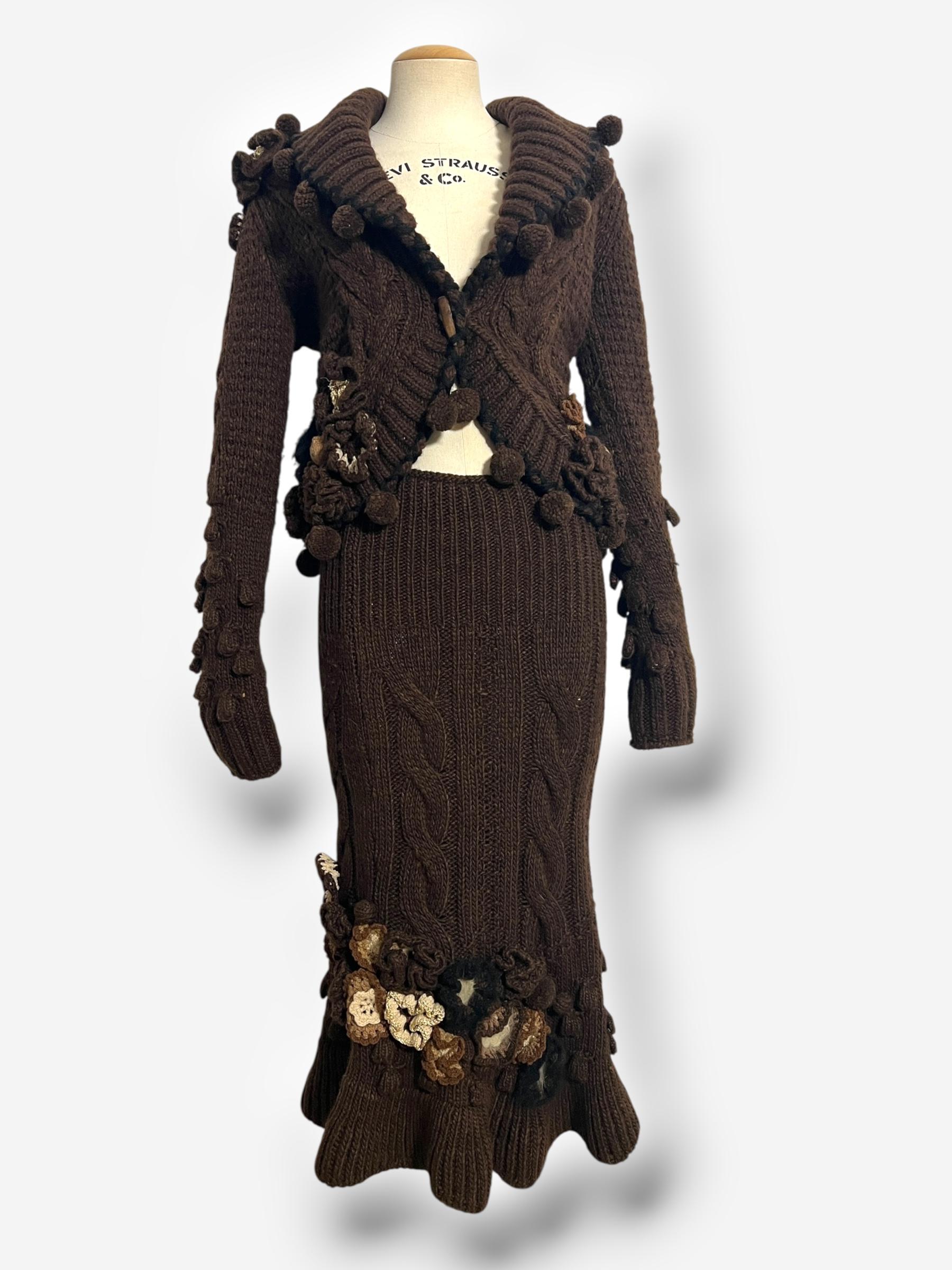 Ensemble en laine et alpaga appliqué, Alexander McQueen, automne/hiver 2005 en vente 4