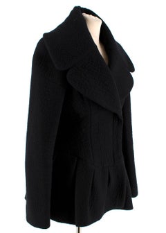 Alexander McQueen Wool Blend Peplum Black Jacket - Size US 6