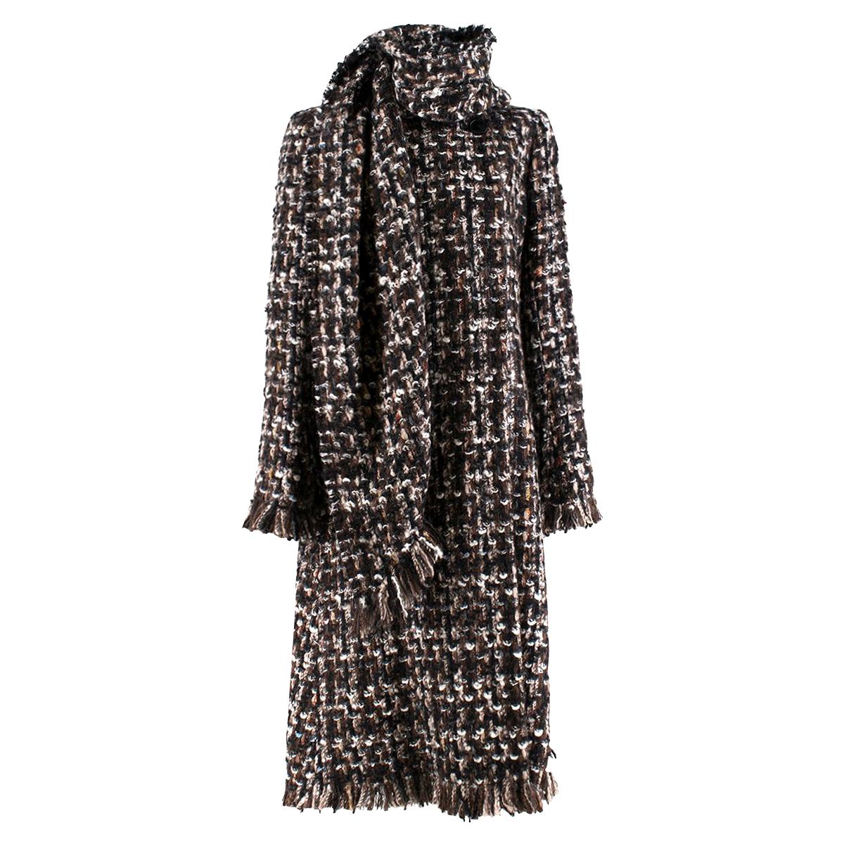 Alexander McQueen Wool Braided Long Coat US 4