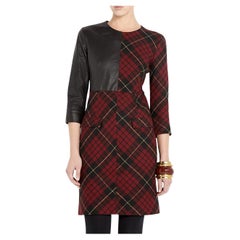Alexander McQueen Tartan-Kleid aus Wolle in mittlerer Länge, Größe S