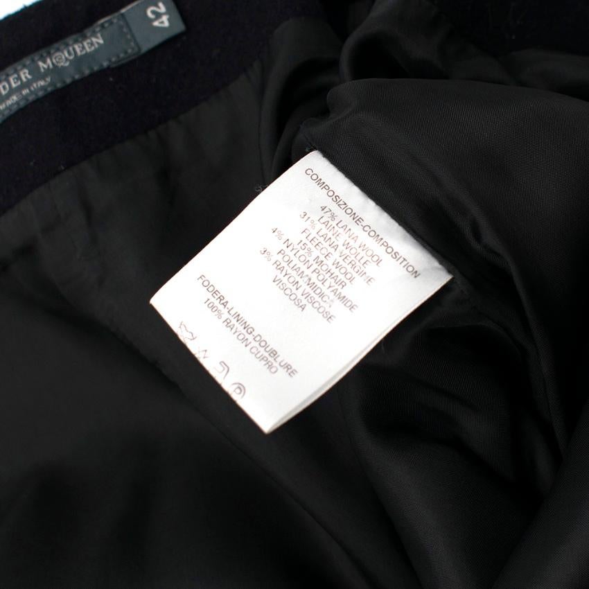 Women's Alexander McQueen Wool & Mohair Blend Flared Zip Detail Midi Skirt