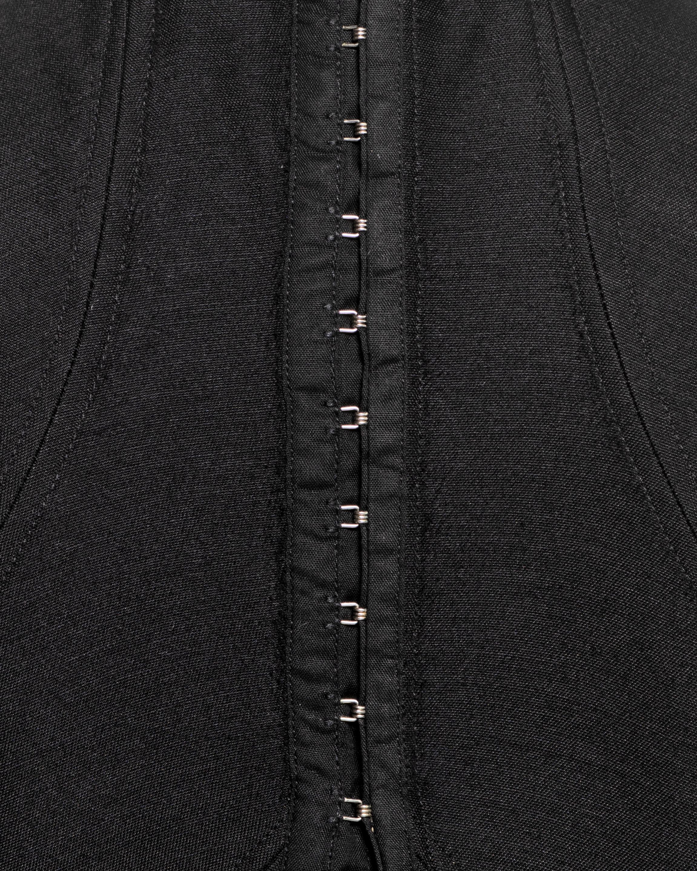 Alexander McQueen Wool-Silk Boned 'Eshu' Corset with High Collar, FW 2000 7