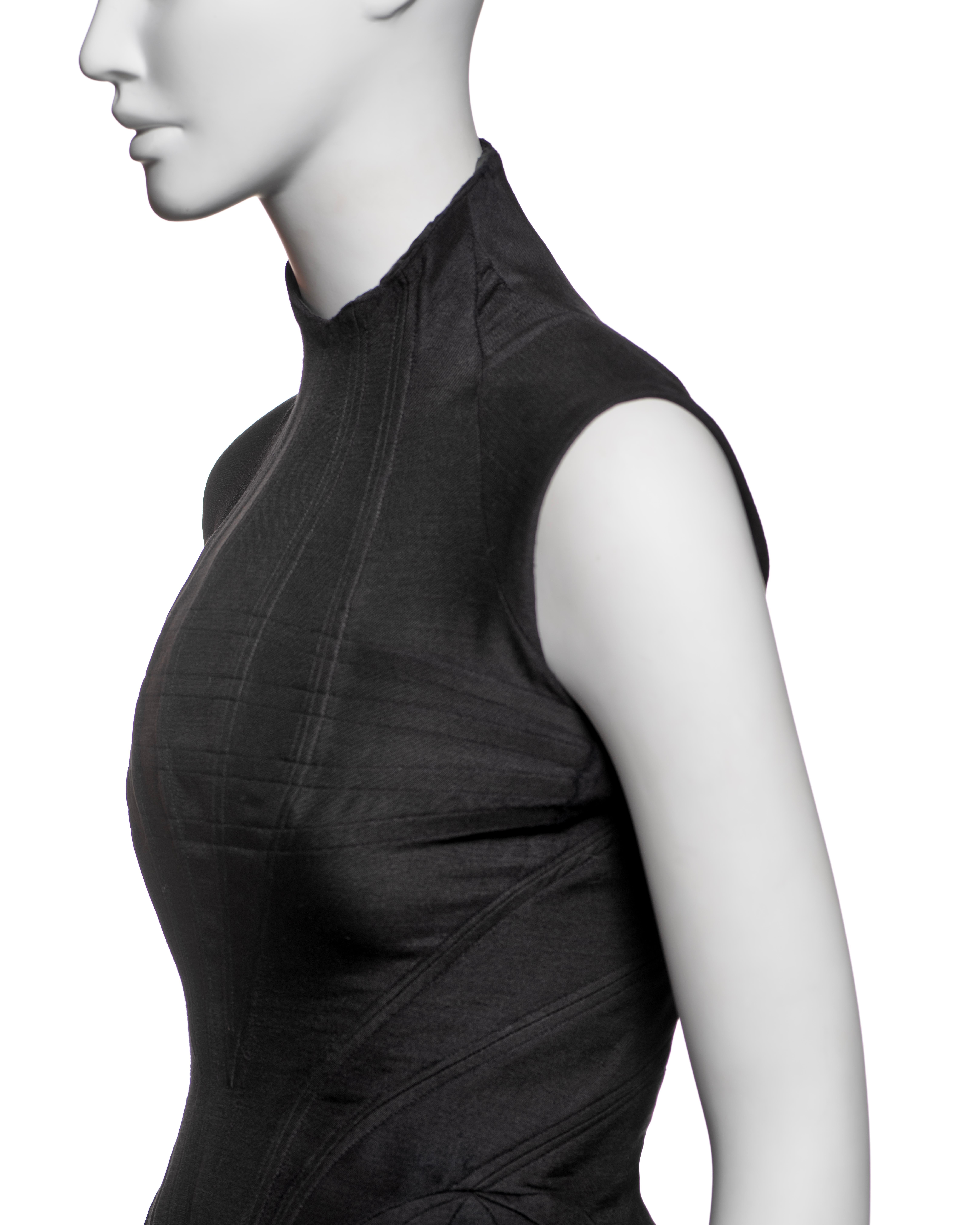 Alexander McQueen Wool-Silk Boned 'Eshu' Corset with High Collar, FW 2000 10