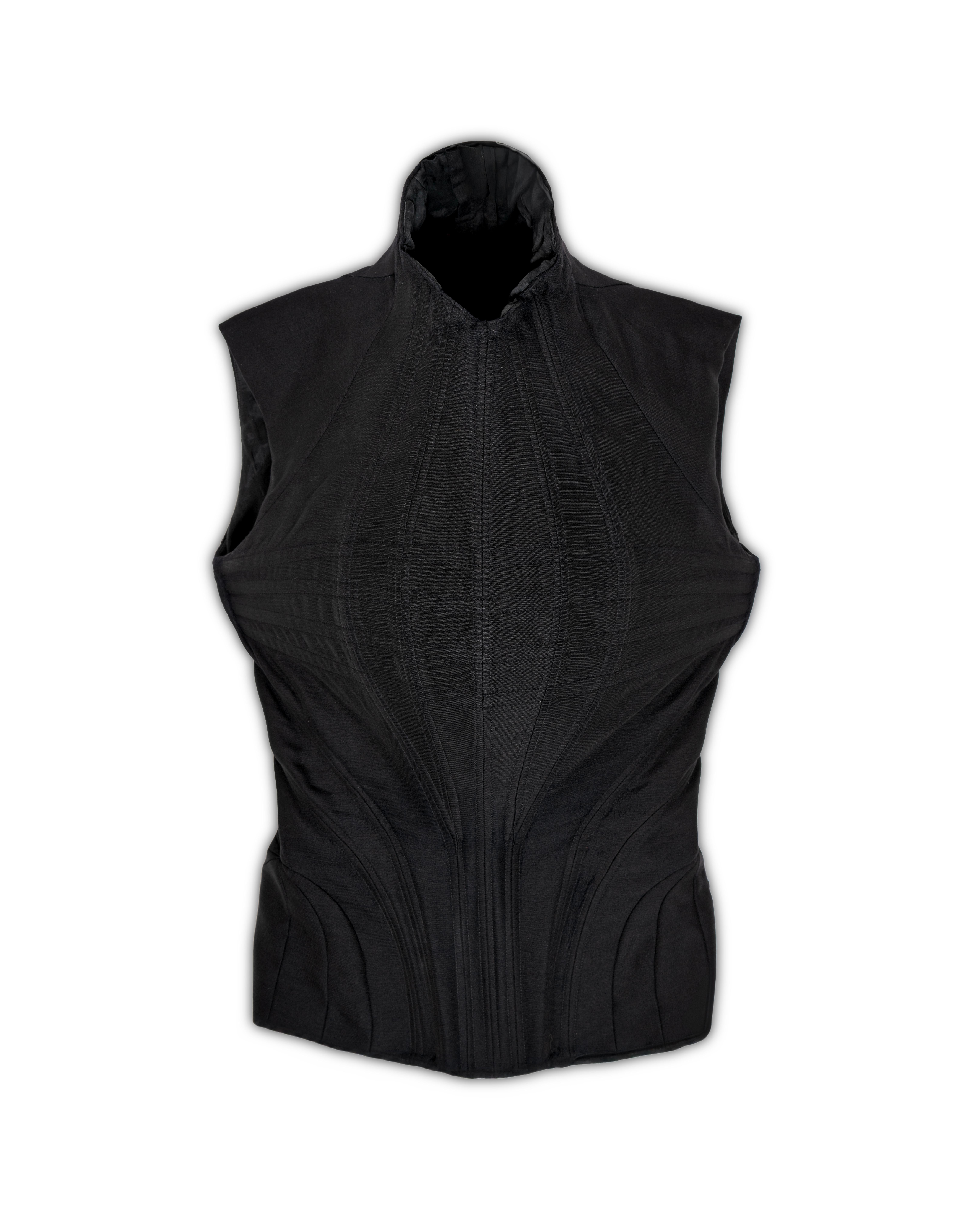 Alexander McQueen Wool-Silk Boned 'Eshu' Corset with High Collar, FW 2000 11
