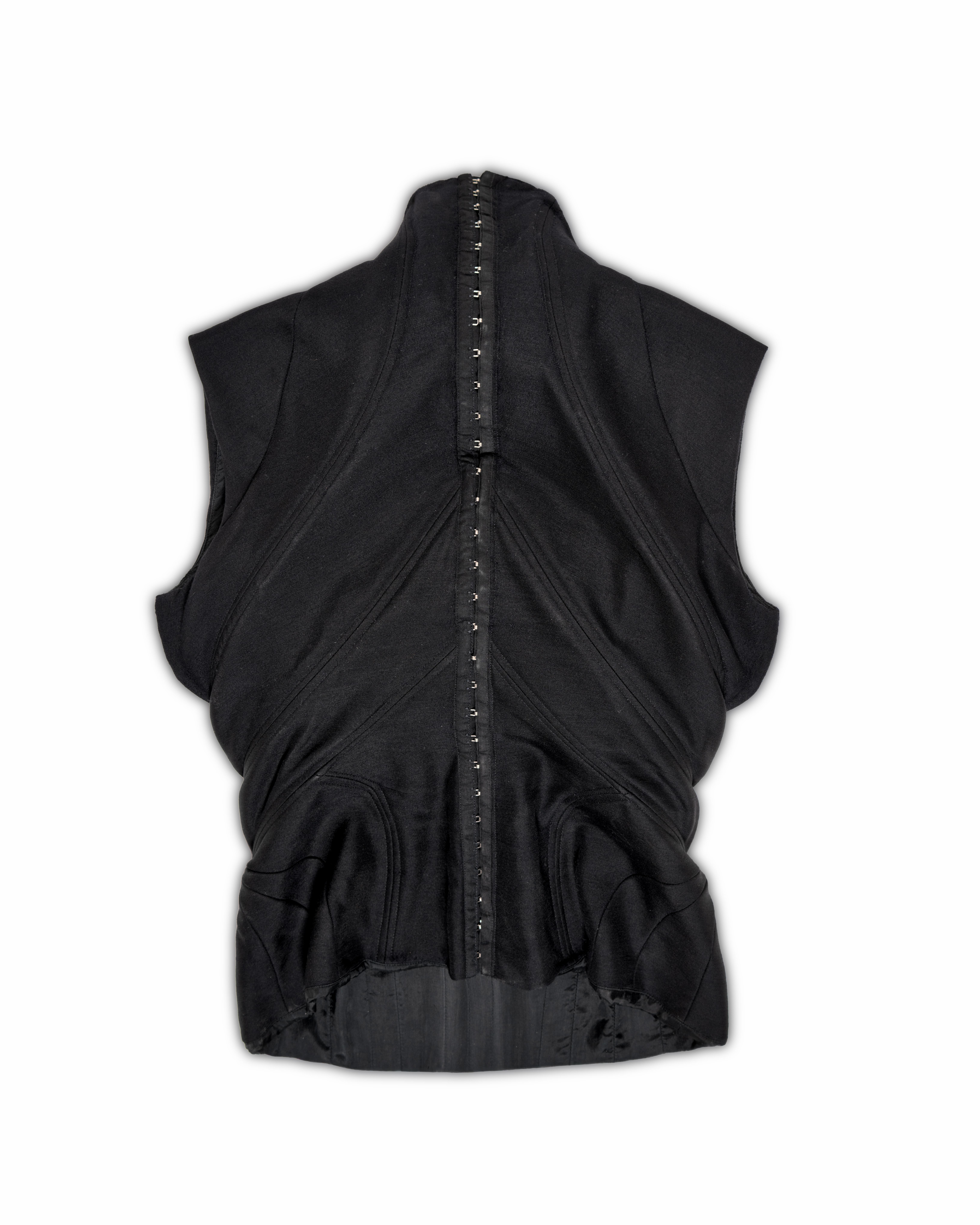Alexander McQueen Wool-Silk Boned 'Eshu' Corset with High Collar, FW 2000 12