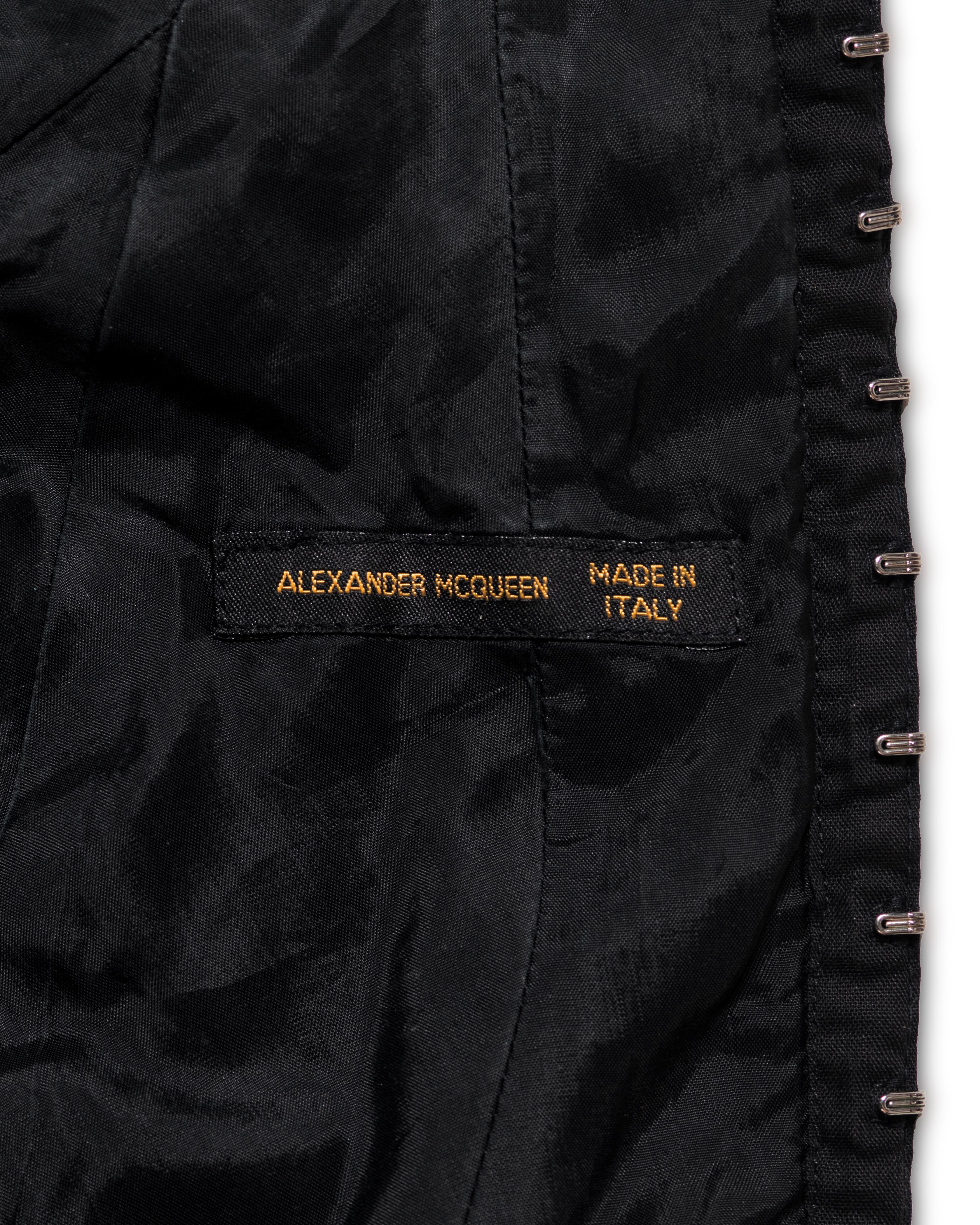 Alexander McQueen Wool-Silk Boned 'Eshu' Corset with High Collar, FW 2000 13