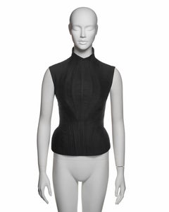 Alexander McQueen Wool-Silk Boned 'Eshu' Corset with High Collar, FW 2000