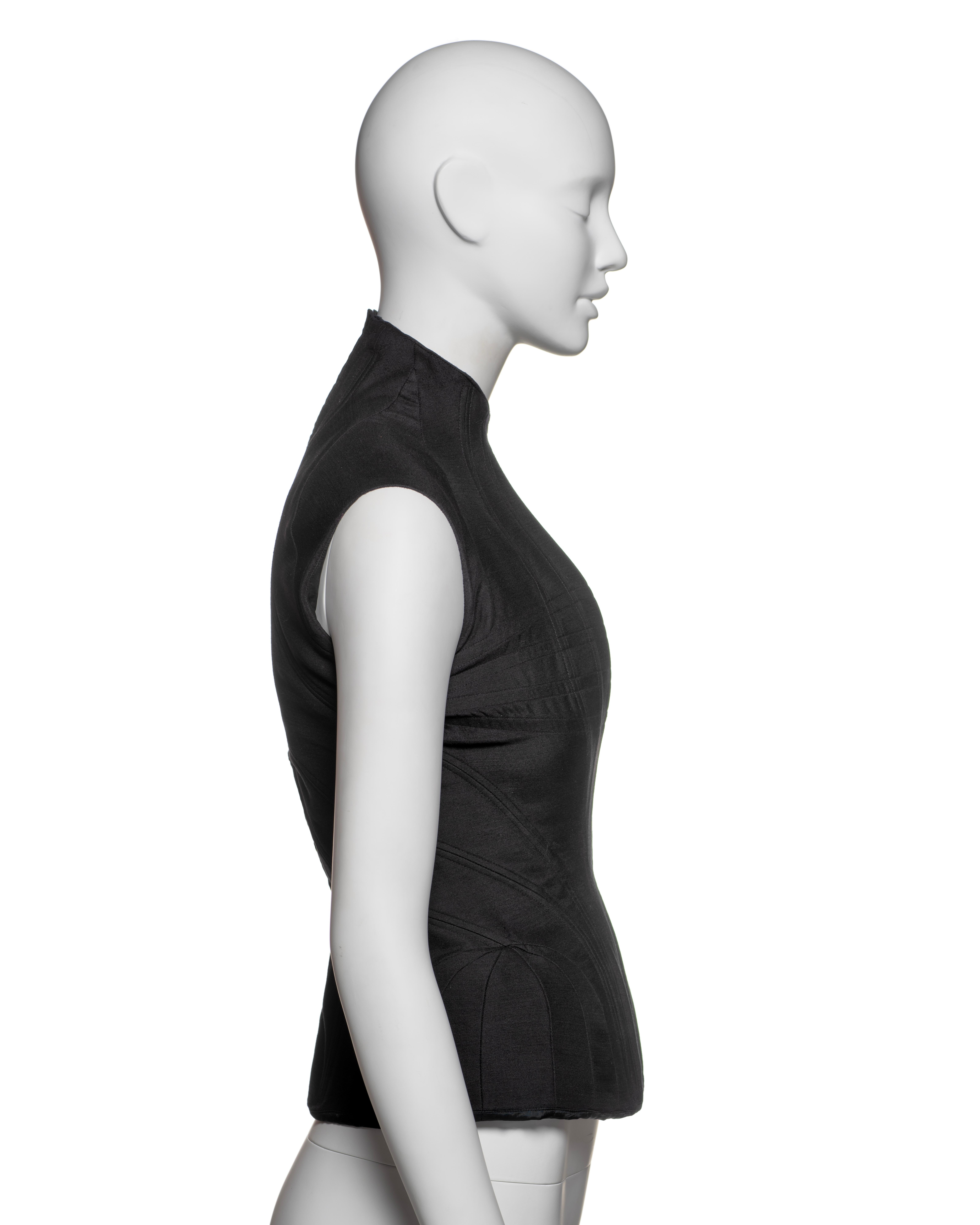 Alexander McQueen Wool-Silk Boned 'Eshu' Corset with High Collar, FW 2000 3
