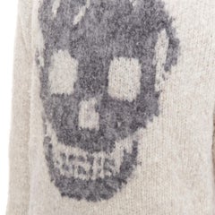 ALEXANDER MCQUEEN Wool Skull Intarsia Turtleneck Sweater S