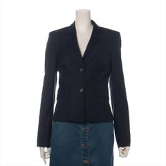 Alexander McQueen Women's Black Wool Tailored Jacket with Detail