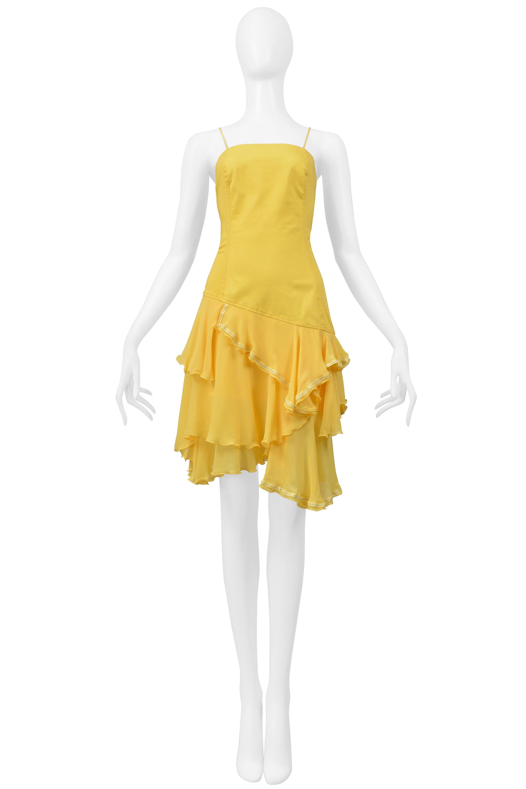 Alexander Mcqueen Yellow Dress Hunger Collection 1995-96 In Excellent Condition In Los Angeles, CA