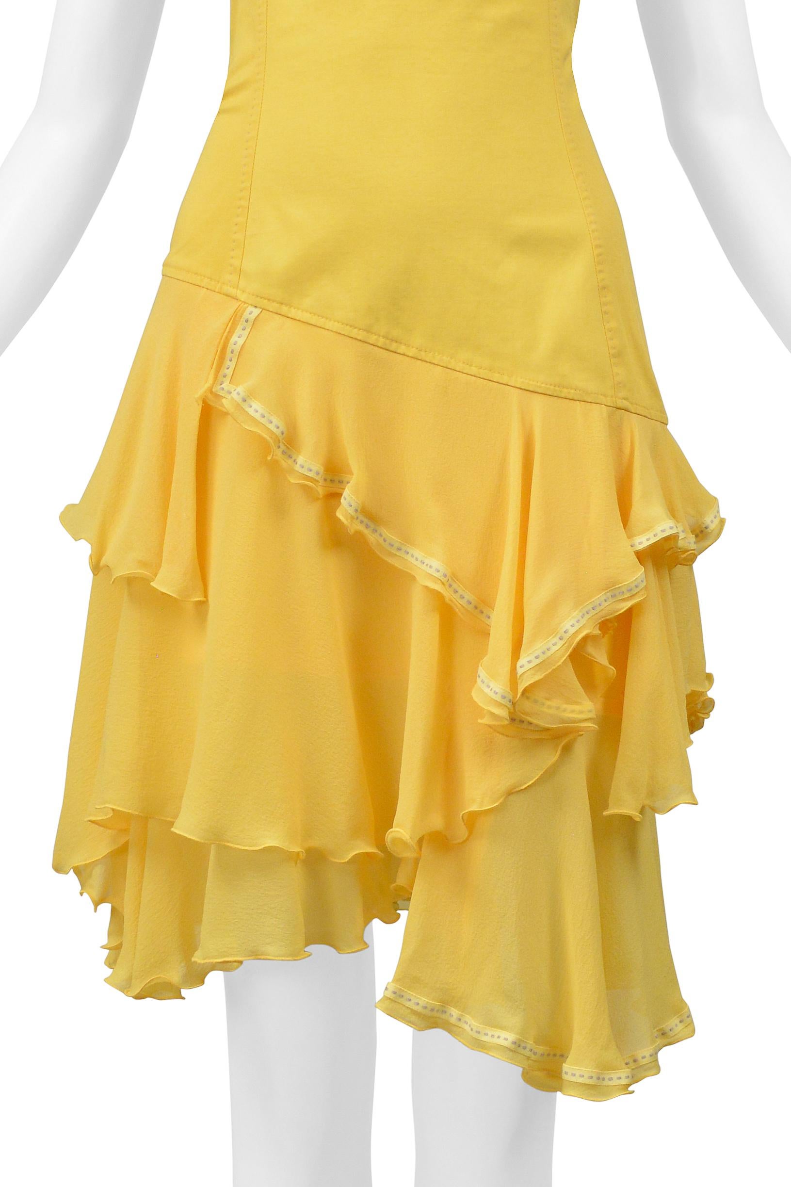 Women's Alexander Mcqueen Yellow Dress Hunger Collection 1995-96