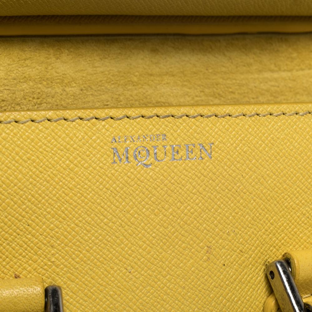 Alexander McQueen Yellow Leather Mini Heroine Bag In Good Condition In Dubai, Al Qouz 2