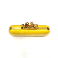 Alexander McQueen Yellow Skull Clutch