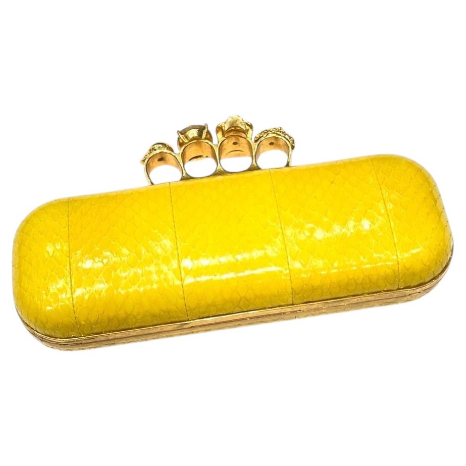 Alexander McQueen Yellow Skull Clutch