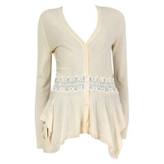 Alexander McQueen gelbe Wolle LACE WAIST PEPLUM Strickjacke Pullover L