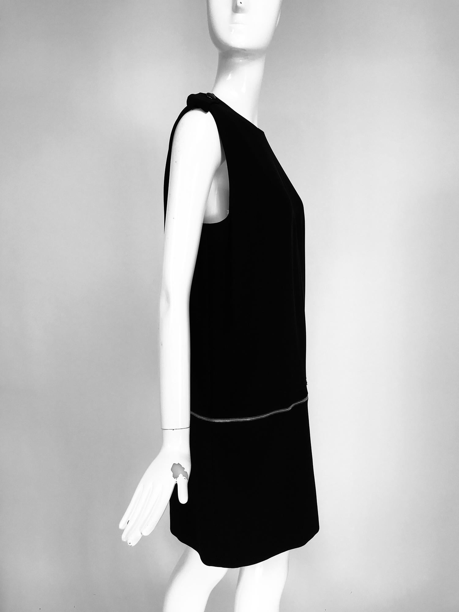 Black Alexander McQueen Zip-Off Detail Jewel Neck Dress