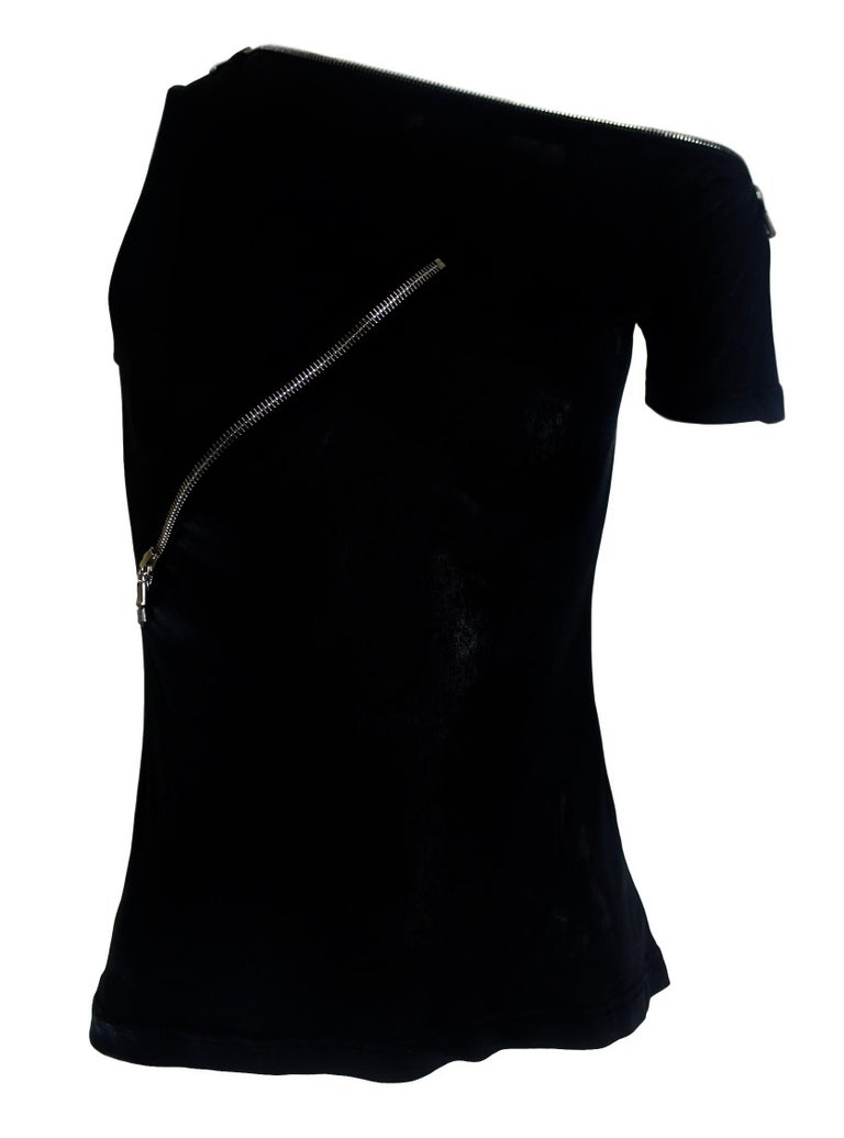 Alexander McQueen Zipper TShirt Spring/Summer 1997 Show For Sale at