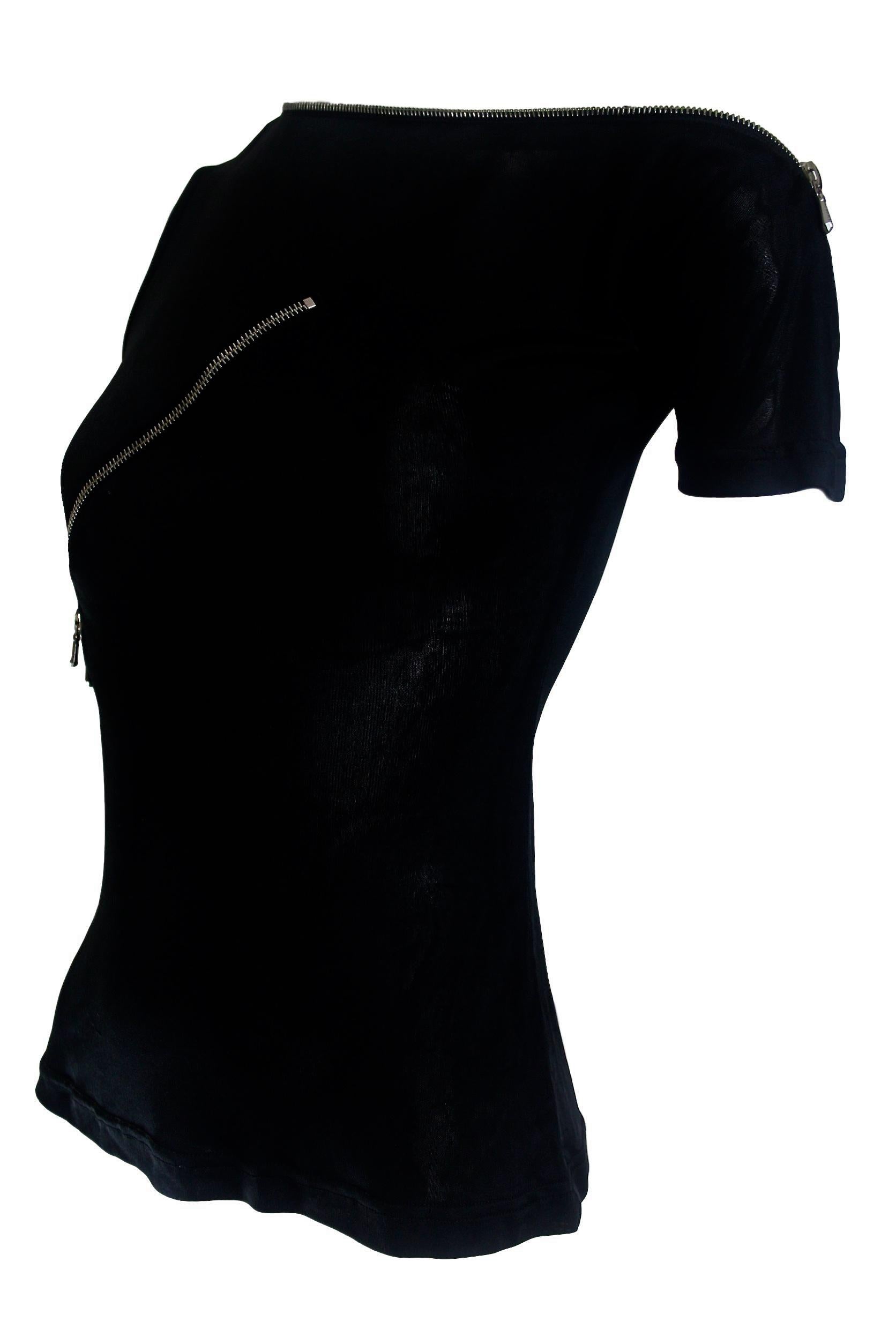 Alexander McQueen Zipper T-Shirt Spring/Summer 1997 Show In Good Condition For Sale In Bath, GB