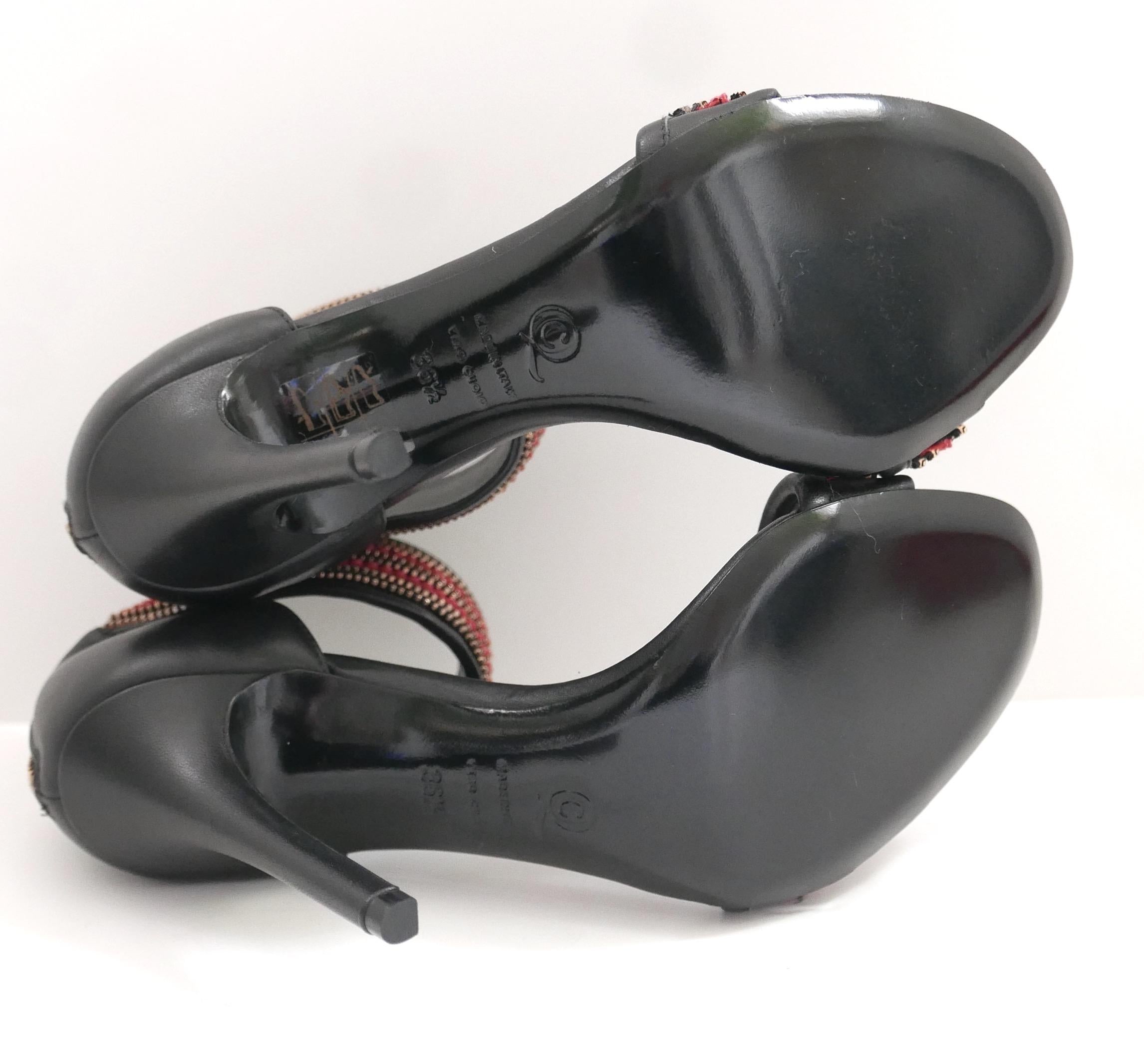 Alexander McQueen zipper trim sandals For Sale 2