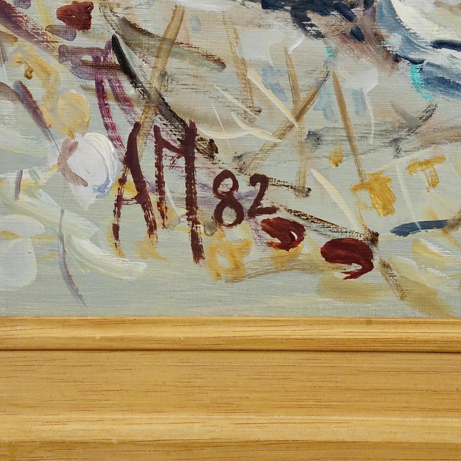 Alexander Michael - Lake Chiemsee in Bavaria Oil on Canvas 1982 For Sale 1