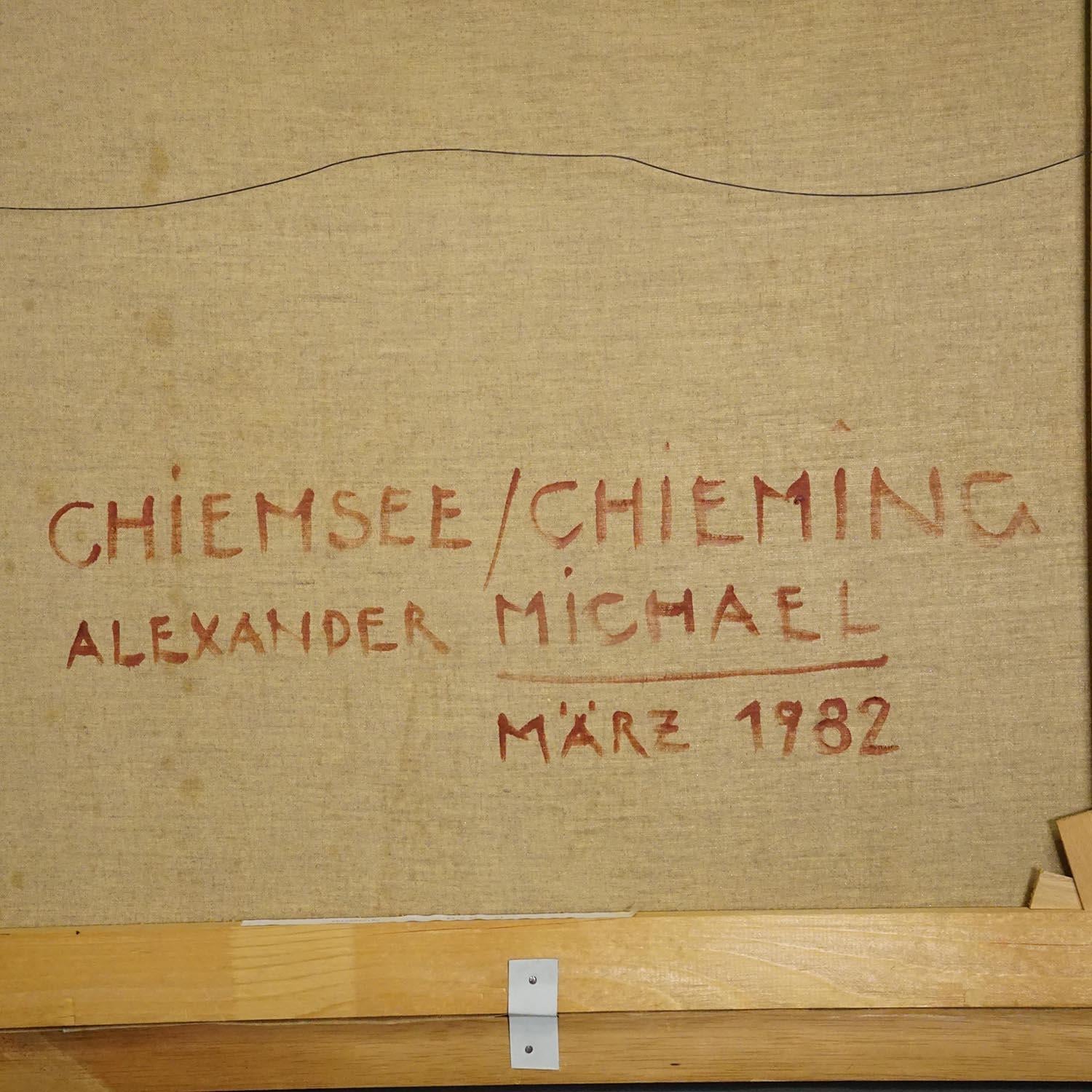 Alexander Michael - Lake Chiemsee in Bavaria Oil on Canvas 1982 For Sale 3