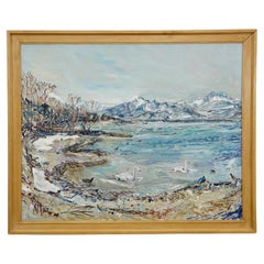 Alexander Michael - Lake Chiemsee in Bavaria Oil on Canvas 1982