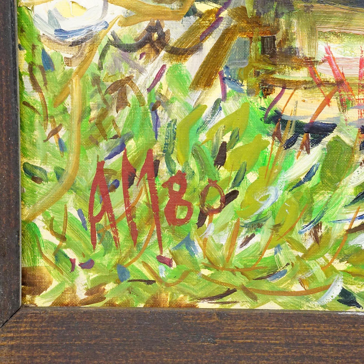 Tedesco Alexander Michael Pittura a olio - Begonie e gerani, 1980 in vendita