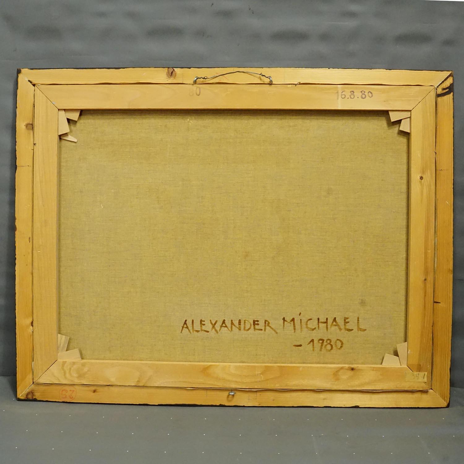 Alexander Michael Pittura a olio - Begonie e gerani, 1980 In condizioni buone in vendita a Berghuelen, DE