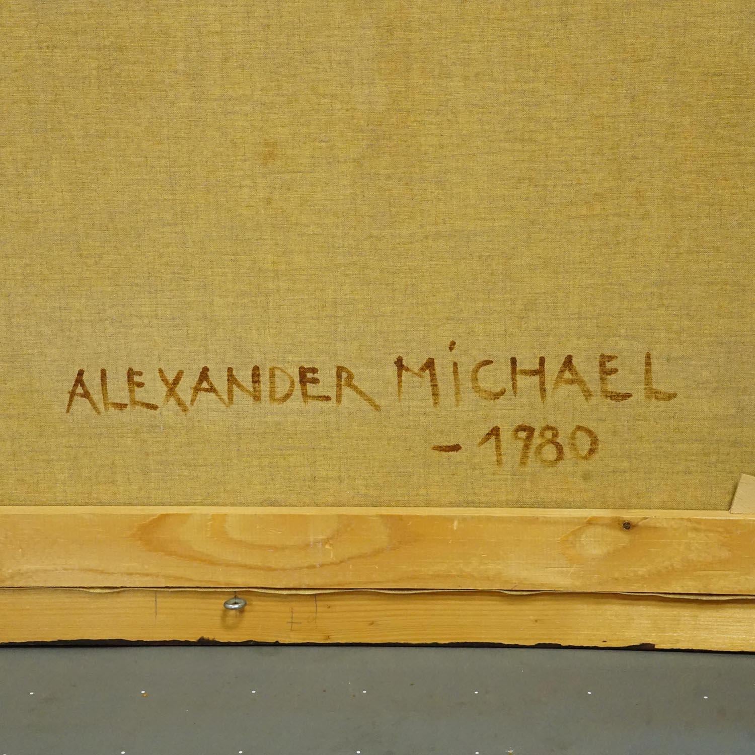 Fine XX secolo Alexander Michael Pittura a olio - Begonie e gerani, 1980 in vendita
