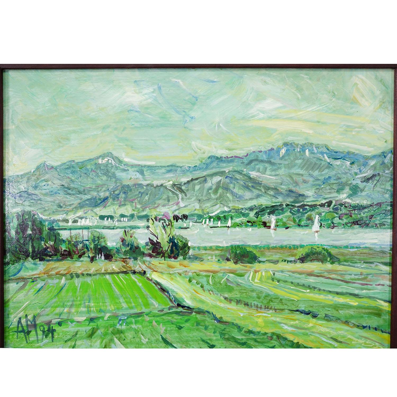 Alexander Michael - Ölgemälde Chiemsee bei Hochstädt, 1994 (Sonstiges) im Angebot