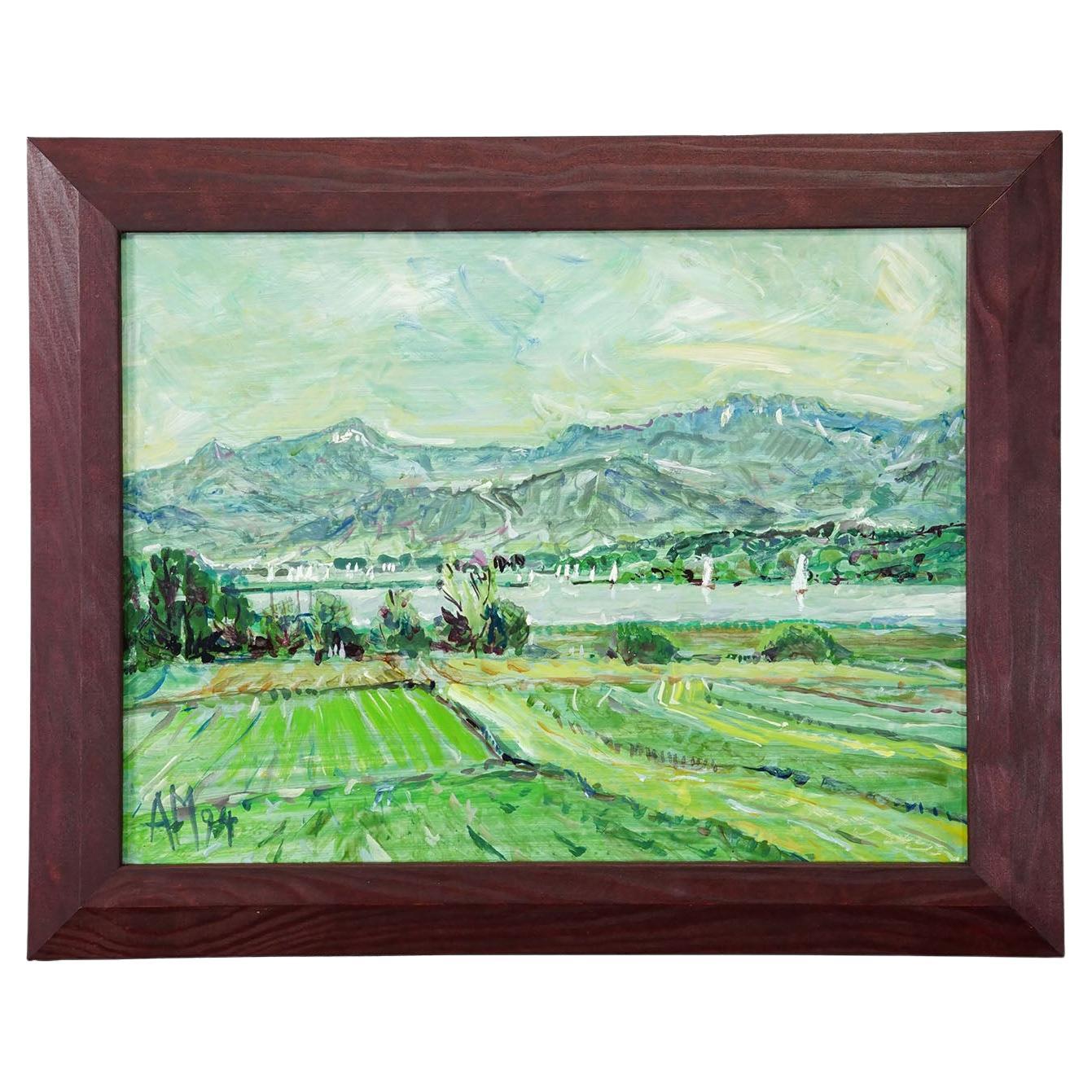 Alexander Michael - Ölgemälde Chiemsee bei Hochstädt, 1994