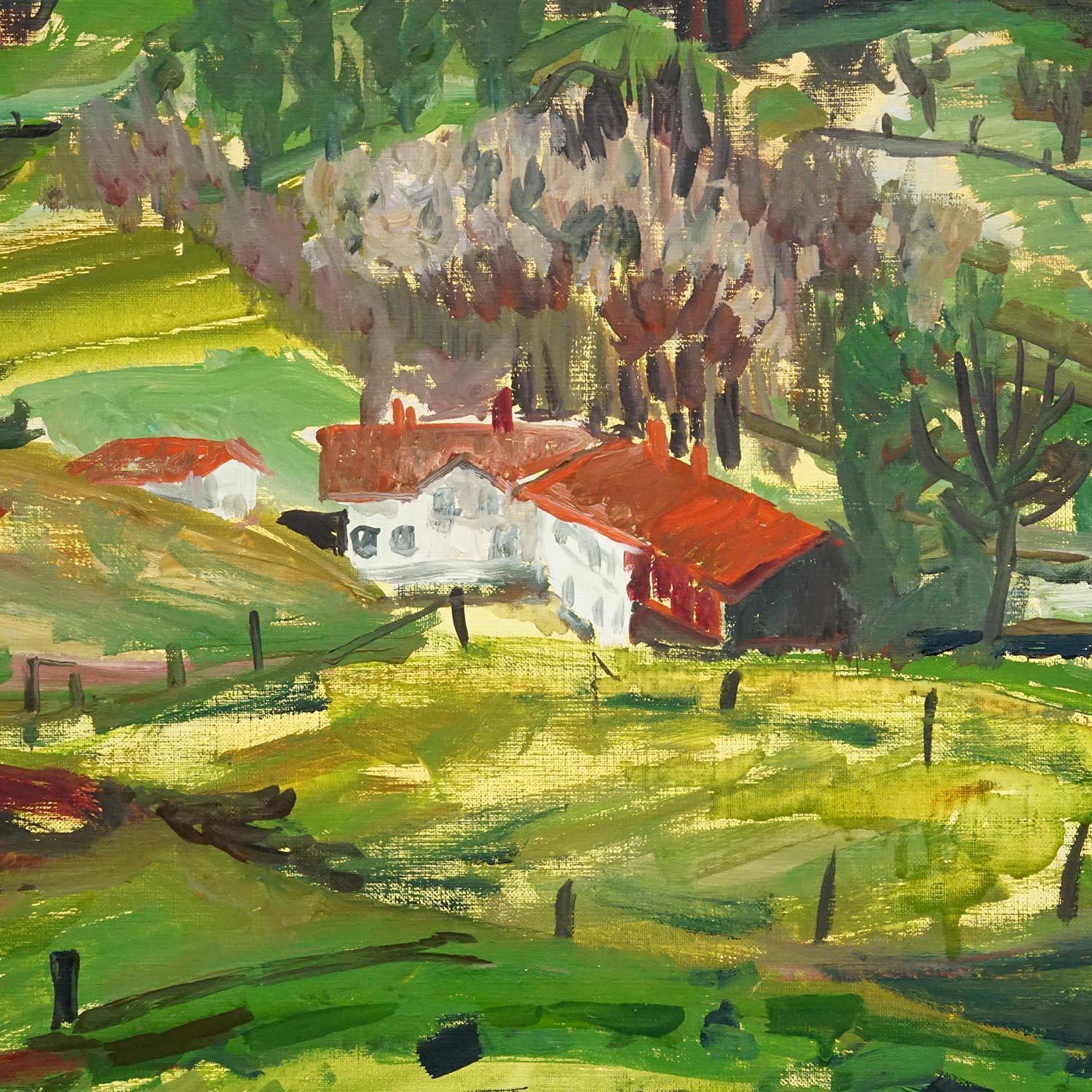 Tedesco Alexander Michael Pittura ad olio - Paesaggio vicino a Dietramszell, 1974 in vendita