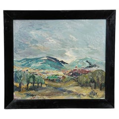 Alexander Michael Oil Painting of a Mountain Landscape, 1969