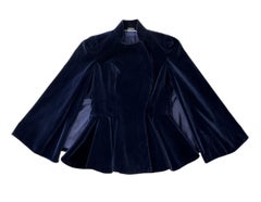 Alexander McQueen Velvet Peplum Cape Jacket Fall 2013