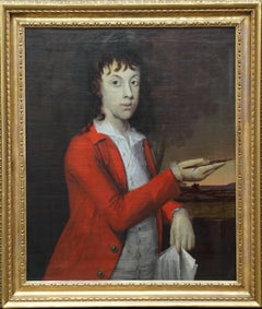 Antique Portrait of Boy Painting - Thomas or John Wagstaff - Scottish 18thC oil painting