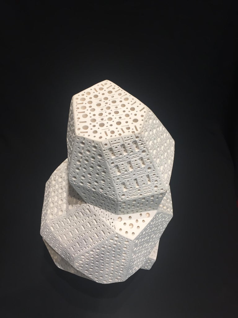 American Alexander Ney, Abstract Perforated Terracotta Sculpture, 2012 For Sale