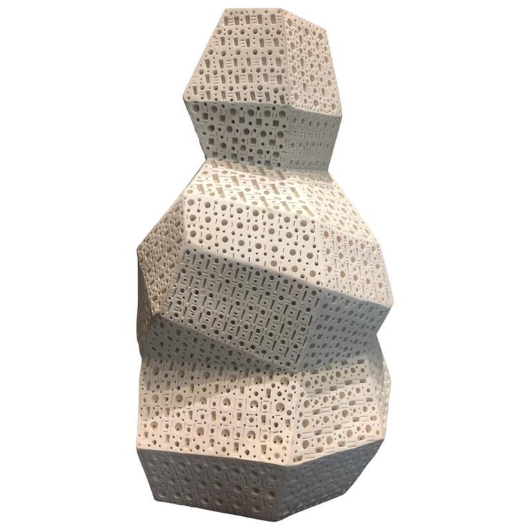 Alexander Ney, Abstract Perforated Terracotta Sculpture, 2012 For Sale