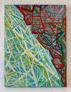 1980s Modernist Abstract Expressionist Oil Painting Russian Artist Alexander Ney