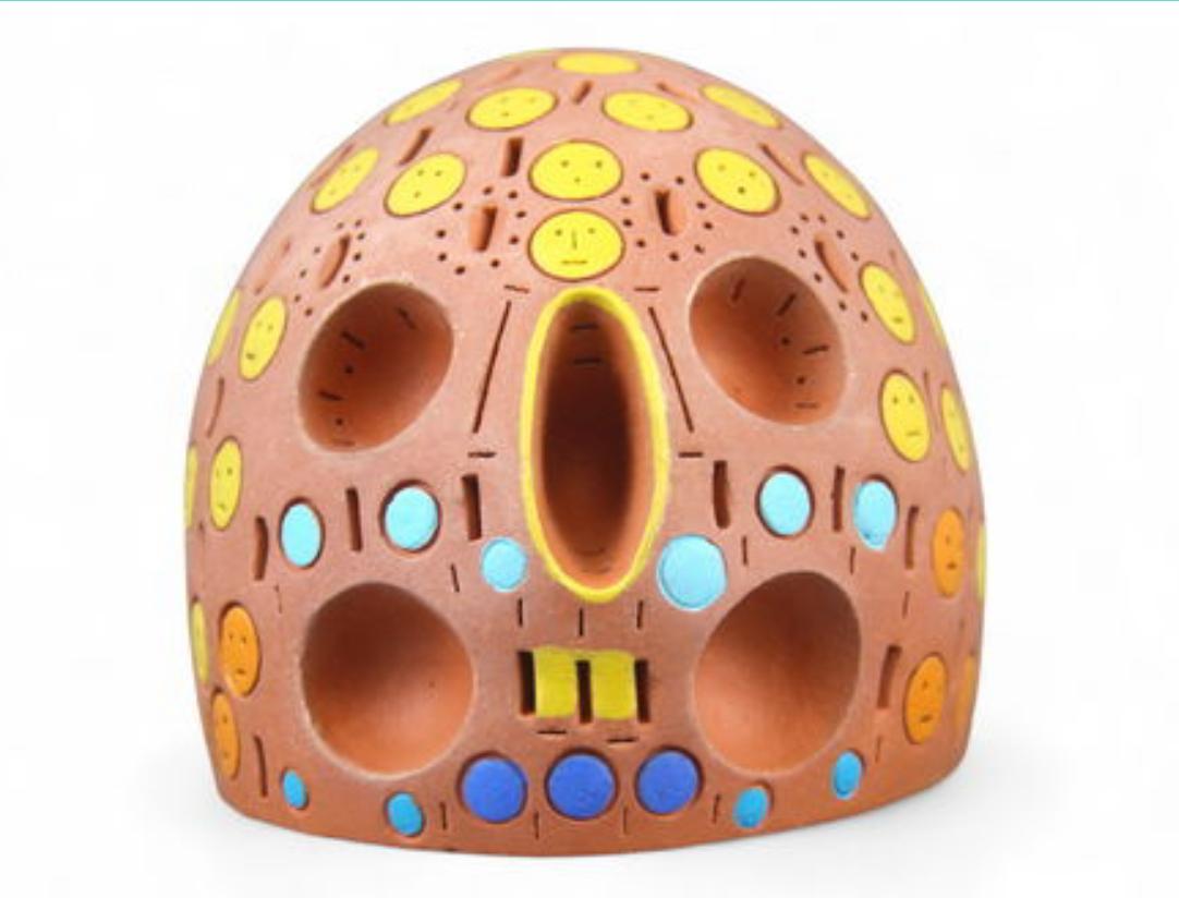 “Perforated Colored Head” - Sculpture by Alexander Ney