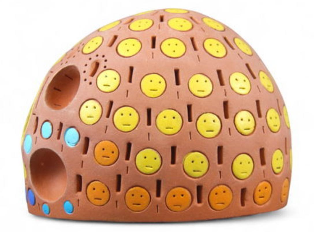 “Perforated Colored Head” - Post-Modern Sculpture by Alexander Ney