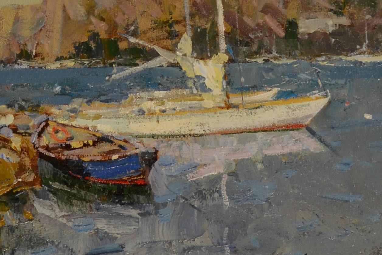 Yacht ormeggiati a South Bay - Painting Impressionismo di Alexander Petrovich Shadrin 